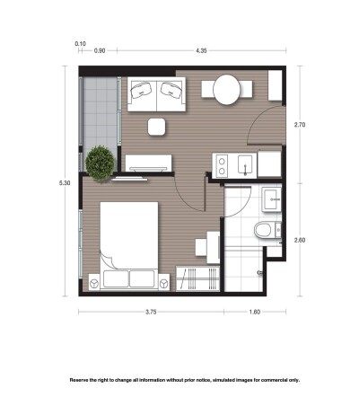 นิว โนเบิล รัชดา - ลาดพร้าว / • ขนาด 26 ตร.ม.  • ชั้น 12X  วิวดี โปร่งโล่ง สบายตา
