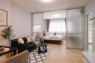 อัปเดตล่าสุด 9/4/2568 : ดีคอนโด รามอินทรา / -1ห้องนอน 1 ห้องน้ำ 1 ห้องครัวแยก -ขนาด 30.06  ตรม.-1