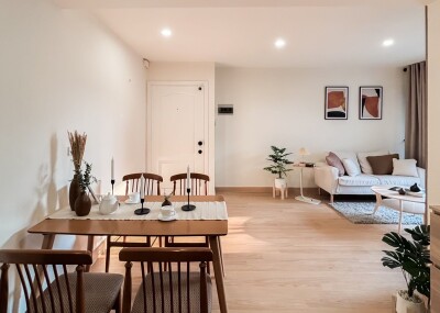 อีสท์ วูด พาร์ค / • ขนาด 65 ตร.ม.  • 2 ห้องนอน 1 ห้องน้ำ • ตึก H ชั้น 1 (ยกสูง)-6