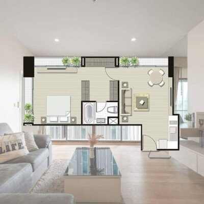 โนเบิล รีไฟน์ / ขนาด 56.61 ตร.ม.-3