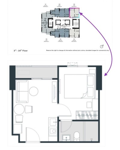 นิว ริเวอร์เรสต์ ราษฎร์บูรณะ / 28.75 ตร.ม.-15