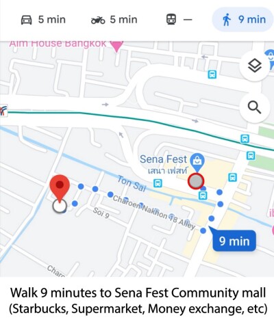 เซ้งทาวเฮ้าส์ตกแต่งครบพร้อมทำ AIRBNB 2 ชั้น 2 ห้องนอน 1 ห้องน้ำ เดิน 4 นาทีถึง BTS กรุงธนบุรี