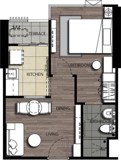 เดอะ สเตจ เตาปูน อินเตอร์เชนจ์ / ชั้น15 ขนาด 33.3 ตร.ม.-14