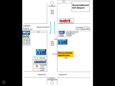 โกดังใหม่ให้เช่า 532 ตารางเมตร@ 120 บ ติดถนนกิ่งแก้ว