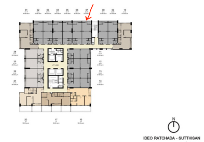ไอดีโอ รัชดา - สุทธิสาร / 34 ตารางเมตร ชั้น 10