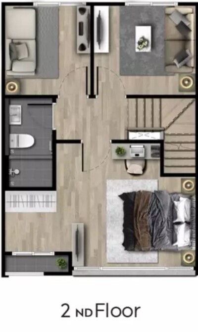 พลีโน่ รามอินทรา - บางชัน สเตชั่น /  พื้นที่ 19 ตร.ว. 2 ห้องนอน 2 ห้องน้ำ 1ห้องครัว 2-16