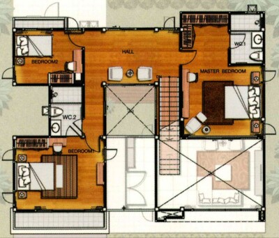 หมู่บ้านเดอะแกรนด์บ้านราชพฤกษ์ สุวินทวงศ์-สุวรรณภูมิ / พื้นที่ใช้สอย 296 ตรม 2 ชั้น 3 ห้องนอน 3 ห้องน้ำ 1 ห้องครัว ที่จอ